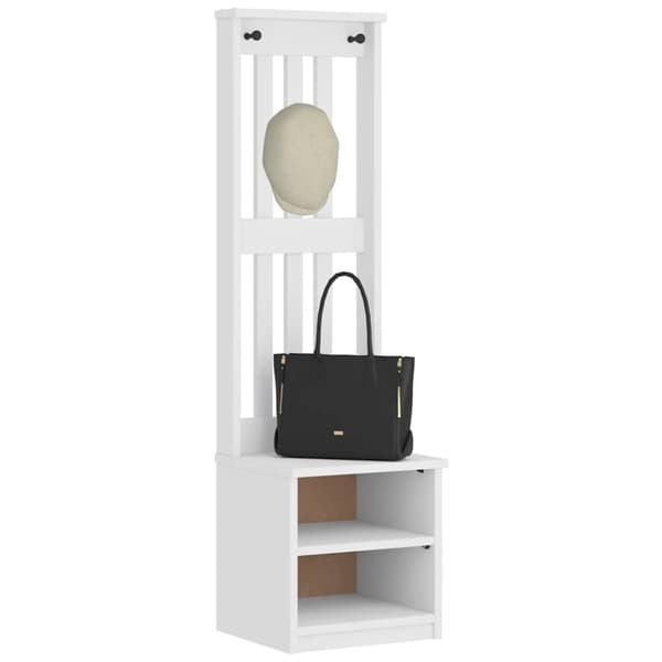 vidaXL Hall træ SANDENS 45x40x159,5 cm massivt fyrretræ hvid