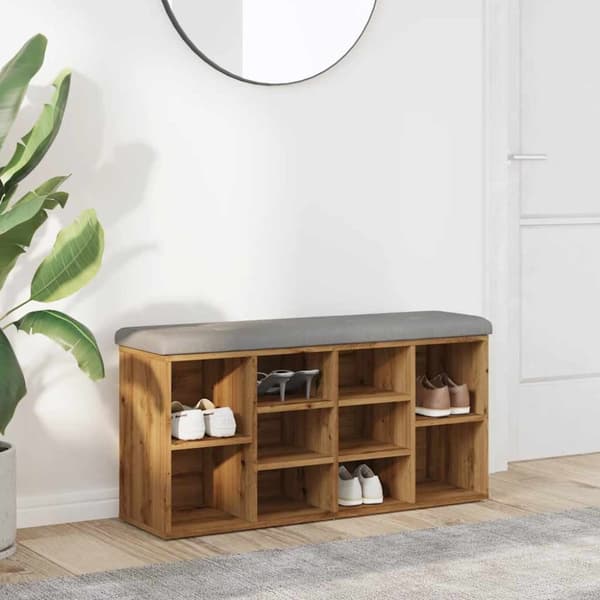 vidaXL kenkäpenkki Artisan Oak 102x32x50 cm Engineered Wood