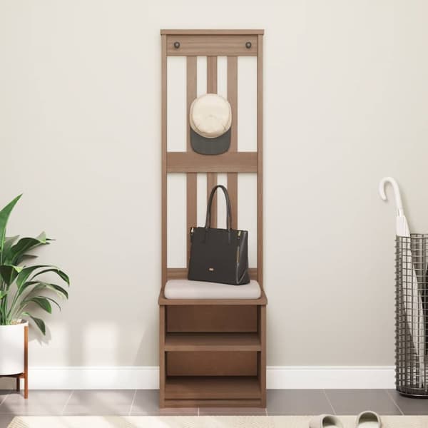 vidaXL Hall træ SANDENS 45x40x159,5 cm massivt fyrretræ