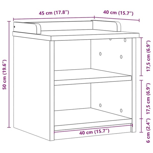 vidaXL Gangbenk SANDNES hvit 45x40x50 cm heltre furu