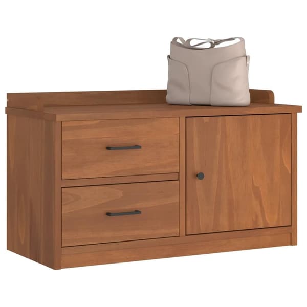 vidaXL entrébænk SANDNES 87x40x50 cm massivt fyrretræ