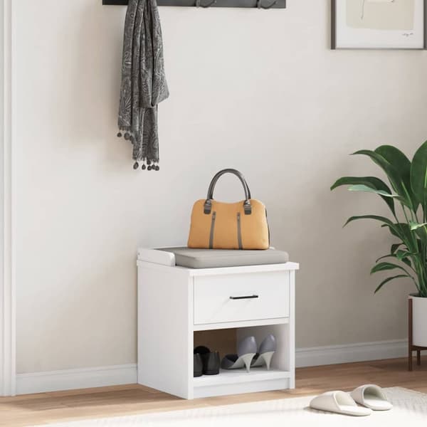 vidaXL Gangbenk SANDNES hvit 45x40x50 cm heltre furu