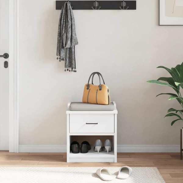 vidaXL Gangbenk SANDNES hvit 45x40x50 cm heltre furu