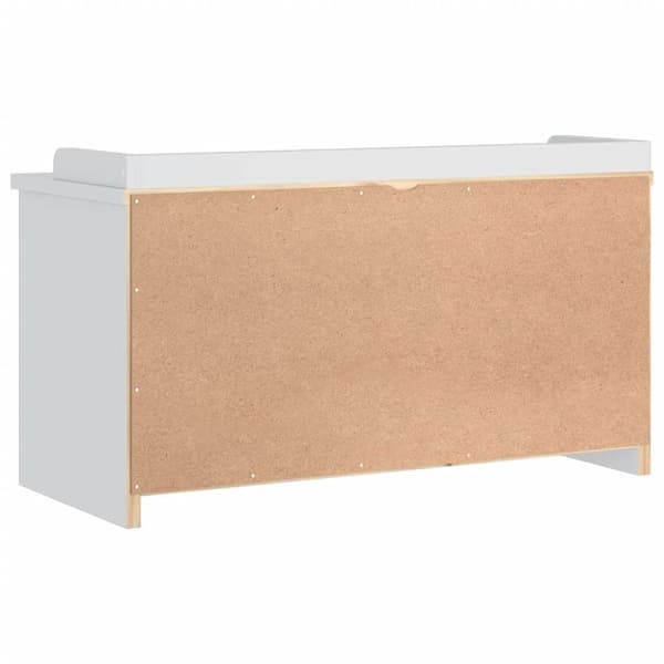 vidaXL Hallbänk SANDNES vit 87x40x50 cm massiv trä furu