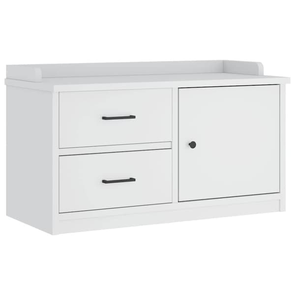 vidaXL Hallbänk SANDNES vit 87x40x50 cm massiv trä furu