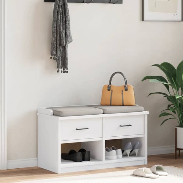 vidaXL Gangbenk SANDNES hvit 87x40x50 cm heltre furu