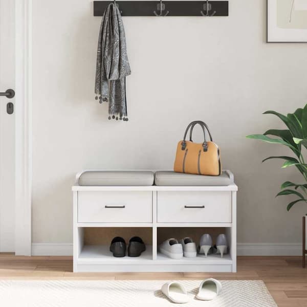 vidaXL Gangbenk SANDNES hvit 87x40x50 cm heltre furu