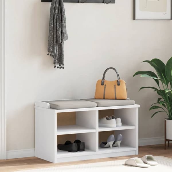 vidaXL Eteisen penkki SANDNES valkoinen 87x40x50 cm täysi mänty