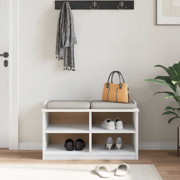 vidaXL Eteisen penkki SANDNES valkoinen 87x40x50 cm täysi mänty
