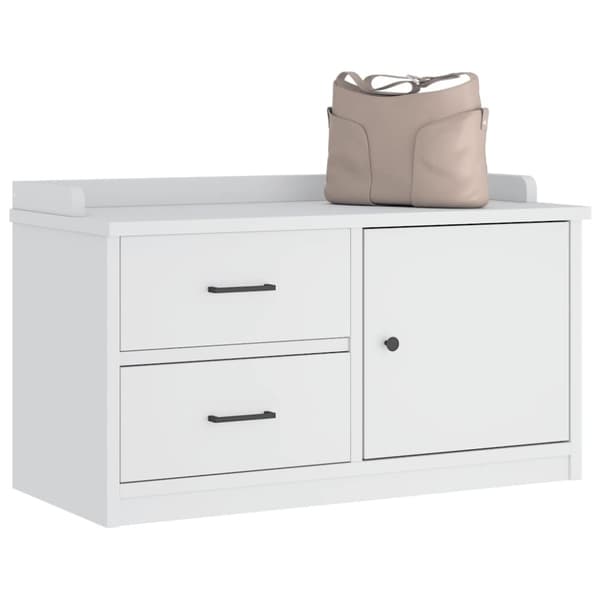 vidaXL entrébænk SANDNES 87x40x50 cm massivt fyrretræ hvid