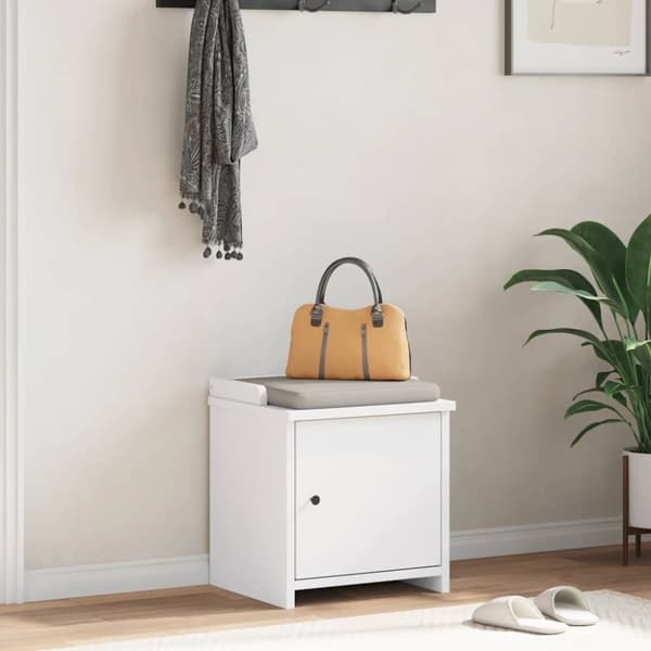 vidaXL Gangbenk SANDNES hvit 45x40x50 cm heltre furu