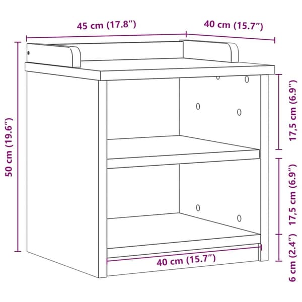 vidaXL Gangbenk SANDNES 45x40x50 cm heltre furu