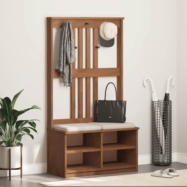 vidaXL Hallin puu SANDENS 87x40x159,5 cm täysi mänty