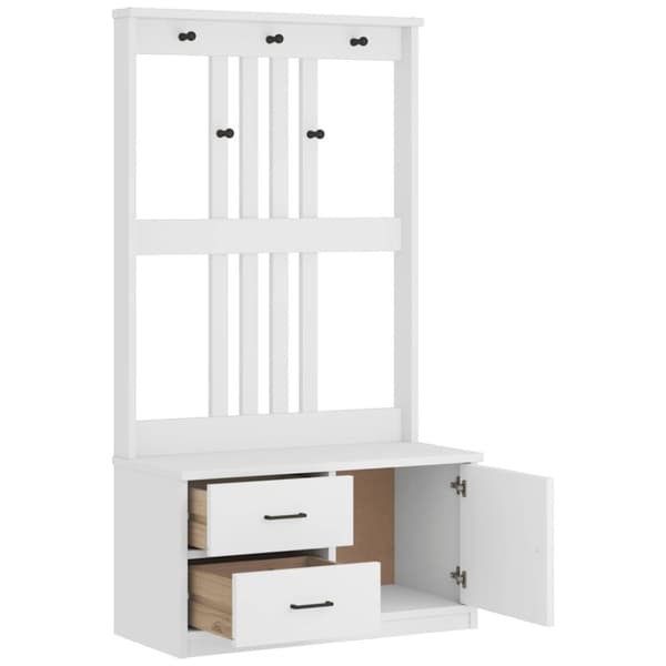 vidaXL Hall træ SANDENS 87x40x159,5 cm massivt fyrretræ hvid