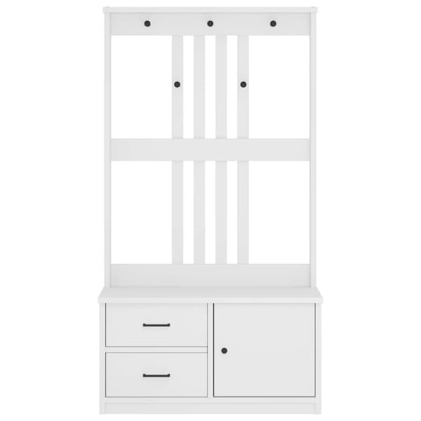 vidaXL Hall træ SANDENS 87x40x159,5 cm massivt fyrretræ hvid