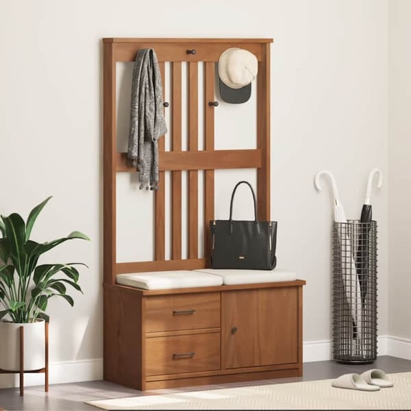vidaXL Hallin puu SANDENS 87x40x159,5 cm täysi mänty