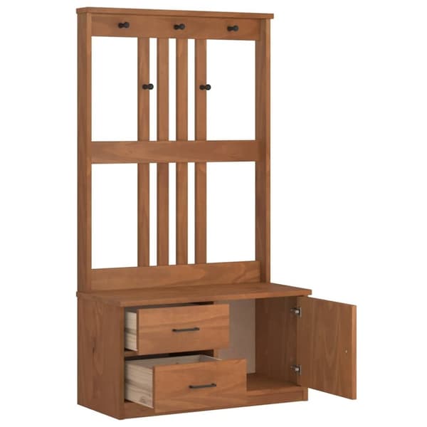 vidaXL Hallin puu SANDENS 87x40x159,5 cm täysi mänty