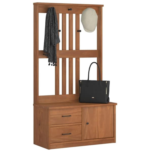 vidaXL Hallin puu SANDENS 87x40x159,5 cm täysi mänty