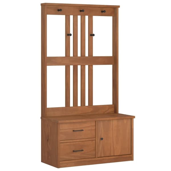 vidaXL Hallin puu SANDENS 87x40x159,5 cm täysi mänty