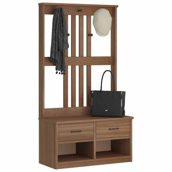vidaXL Hallin puu SANDENS 87x40x159,5 cm täysi mänty