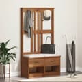 Pikkukuva 4 / 11: vidaXL Hallin puu SANDENS 87x40x159,5 cm täysi mänty