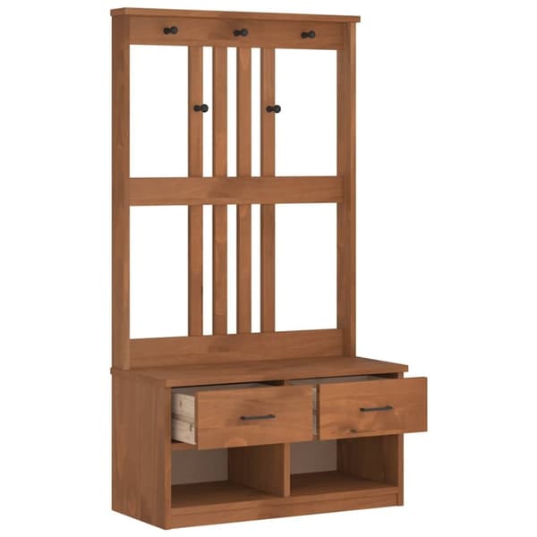 vidaXL Hallin puu SANDENS 87x40x159,5 cm täysi mänty