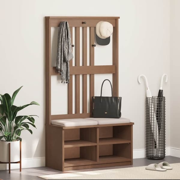 vidaXL Hallin puu SANDENS 87x40x159,5 cm täysi mänty