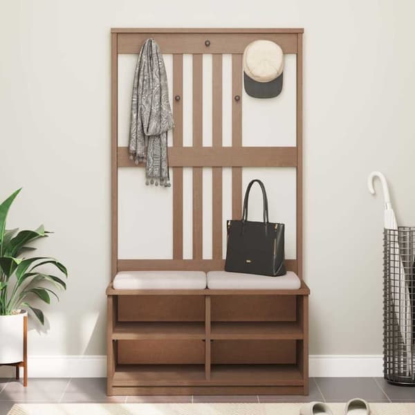 vidaXL Hallin puu SANDENS 87x40x159,5 cm täysi mänty