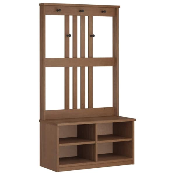vidaXL Hallin puu SANDENS 87x40x159,5 cm täysi mänty