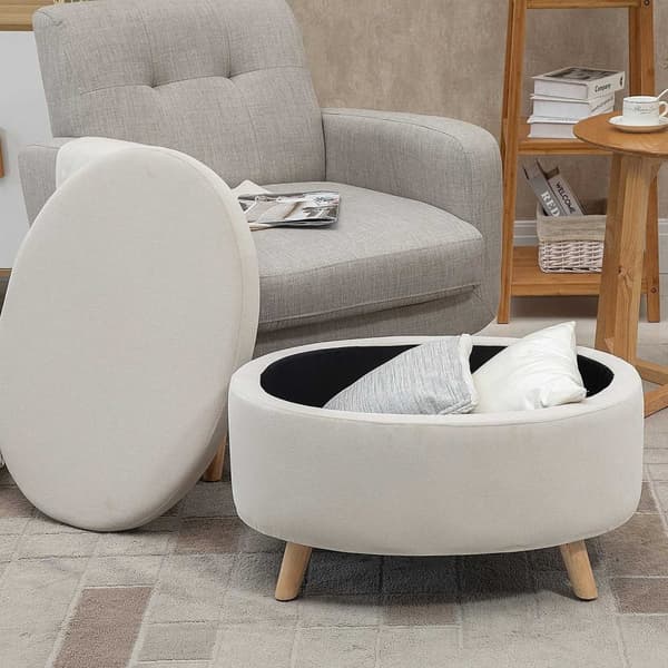 Rootz Oval Velvet Bench - Lagring Stool - Foot Pall - Håller upp till 80 kg - 71 x 51,5 x 42 cm - Stylsk brun design