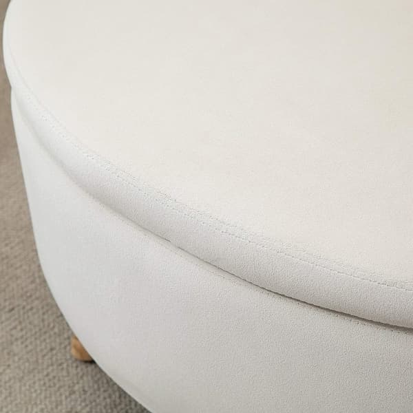 Rootz Oval Velvet Bench - Lagring Stool - Foot Pall - Håller upp till 80 kg - 71 x 51,5 x 42 cm - Stylsk brun design