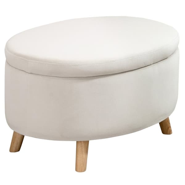 Rootz Oval Velvet Bench - Lagring Stool - Foot Pall - Håller upp till 80 kg - 71 x 51,5 x 42 cm - Stylsk brun design