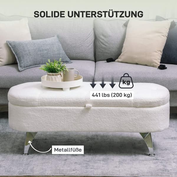 Rootz lagringsbänk - Uppbyggd sittplats - Ottoman Bänk - Handy Storage - 114 cm x 47 cm x 46,5 cm