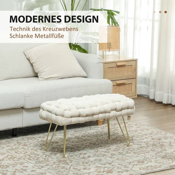 Rootz Modern Stool - Ottoman - Makuuhuoneen penkki - Velvet -kankaan mukavuus - 76 cm x 38 cm x 41,5 cm