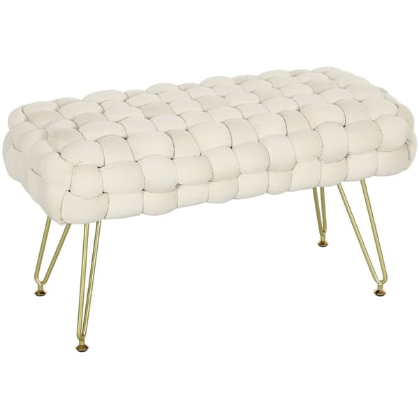Rootz Modern Stool - Ottoman - Makuuhuoneen penkki - Velvet -kankaan mukavuus - 76 cm x 38 cm x 41,5 cm