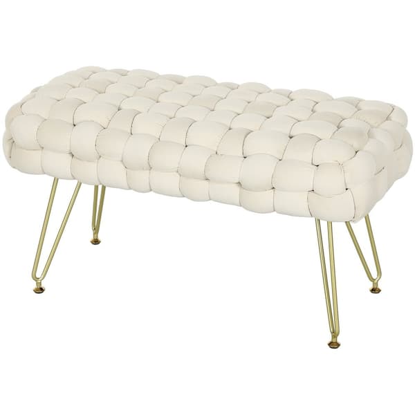 Rootz Modern Stool - Ottoman - Makuuhuoneen penkki - Velvet -kankaan mukavuus - 76 cm x 38 cm x 41,5 cm