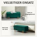 Pikkukuva 6 / 11: Rootzin verhoiltu säilytyspenkki - Bed Bench - Jalantuki - Piilotettu säilytys - 100 x 40 x 42 cm - vihreä samettipinta