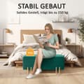 Pikkukuva 7 / 11: Rootzin verhoiltu säilytyspenkki - Bed Bench - Jalantuki - Piilotettu säilytys - 100 x 40 x 42 cm - vihreä samettipinta