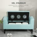 Miniatyrbillede 4 af 11: Rootz polstret bænk med opbevaring - linned look - Seating opbevaring - vintage glamour - 116 x 44 x 58 cm - grøn
