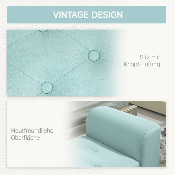 Rootz polstret bænk med opbevaring - linned look - Seating opbevaring - vintage glamour - 116 x 44 x 58 cm - grøn