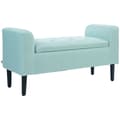 Miniatyrbillede 1 af 11: Rootz polstret bænk med opbevaring - linned look - Seating opbevaring - vintage glamour - 116 x 44 x 58 cm - grøn