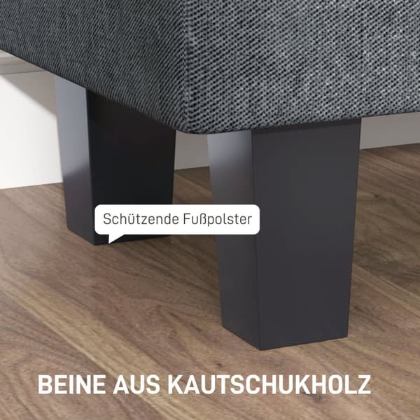 Rootz Linen Look Storage Bench - Lagring Seat Chest - Tufted Storage Bench - Hidden Storage - 138 cm x 40 cm x 45 cm