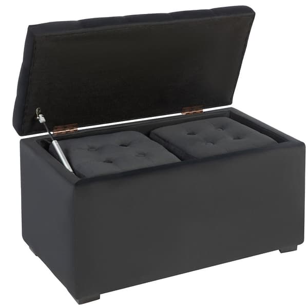 Rootz 3 -bituppsättning förvaringsbänk - Seat Chest - Umpolsted Stools - Space Saver - 75x40x42cm - Grå