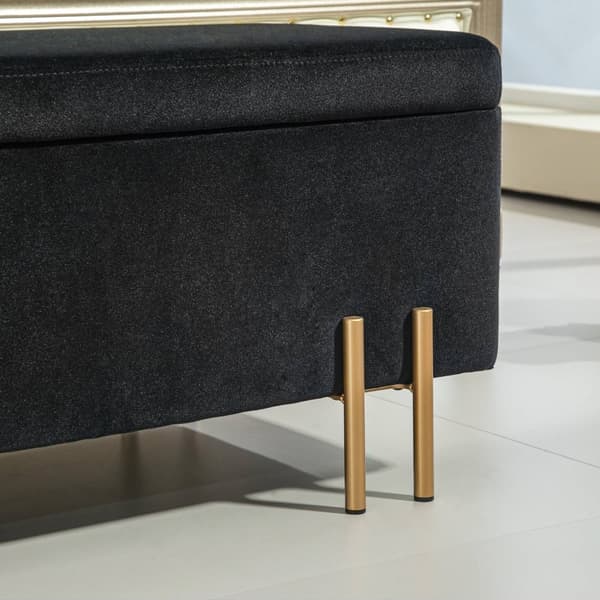 Rootz polstret bænk - Opbevaringsbænk - Sengbænk - Ekstra opbevaring - 100 x 40 x 42 cm - Sort