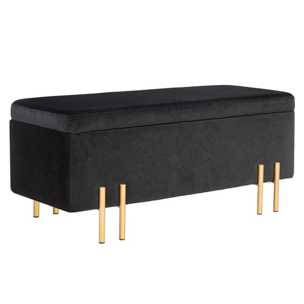 Rootz polstret bænk - Opbevaringsbænk - Sengbænk - Ekstra opbevaring - 100 x 40 x 42 cm - Sort