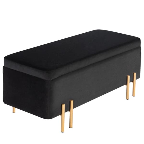 Rootz polstret bænk - Opbevaringsbænk - Sengbænk - Ekstra opbevaring - 100 x 40 x 42 cm - Sort