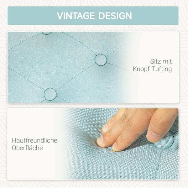 Rootz polstret opbevaringsbænk - linnedlignende polyester - indgangsbænk - rigelig opbevaring - 100 x 40 x 44 cm - grøn