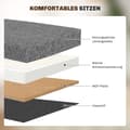 Pikkukuva 6 / 11: Rootz FootStool Storage Ottomaanien - taitettavan penkki - istuinrinta - pehmeä pehmuste - 110 cm x 38cm x 38cm - kaksois 61L: n osasto - harmaa