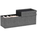 Pikkukuva 10 / 11: Rootz FootStool Storage Ottomaanien - taitettavan penkki - istuinrinta - pehmeä pehmuste - 110 cm x 38cm x 38cm - kaksois 61L: n osasto - harmaa