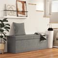 Pikkukuva 2 / 11: Rootz FootStool Storage Ottomaanien - taitettavan penkki - istuinrinta - pehmeä pehmuste - 110 cm x 38cm x 38cm - kaksois 61L: n osasto - harmaa